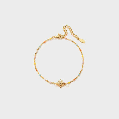 Aubrey Lotus Shape 18K Gold-Plated Bead Bracelet