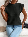 Emery Mock Neck Cap Sleeve T-Shirt