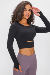 Alina Long Sleeved Cutout Crop Top