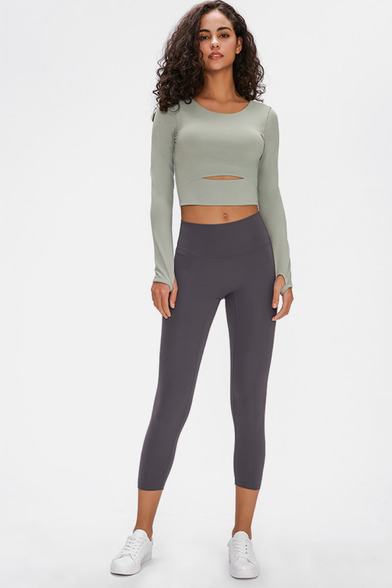 Alina Long Sleeved Cutout Crop Top