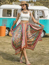 Amaya Printed High Waist Handkerchief Hem Skirt