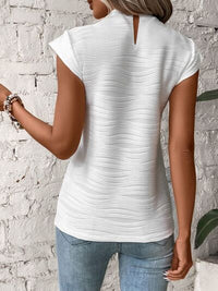 Emery Mock Neck Cap Sleeve T-Shirt