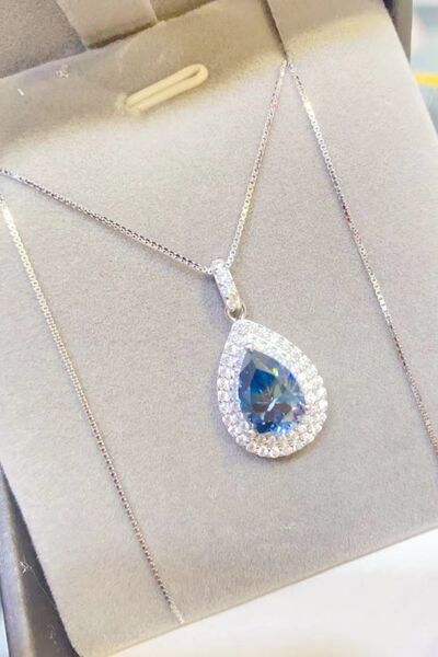 Sabine 2 Carat Moissanite Teardrop Pendant Necklace