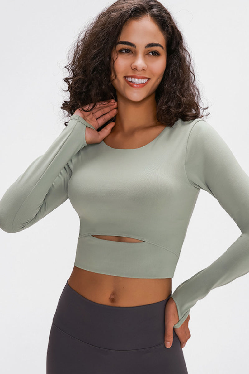 Alina Long Sleeved Cutout Crop Top