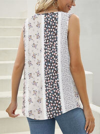 June Printed Square Neck Wide Strap Tank