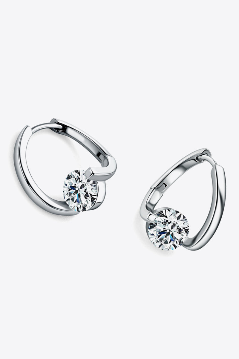 Rachel 2 Carat Moissanite 925 Sterling Silver Heart Earrings