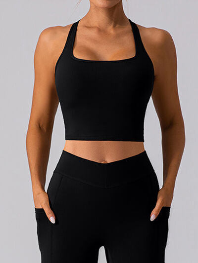 Rylee Square Neck Racerback Cropped Tank