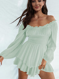 Laylani Off Shoulder Smocked Waist Romper