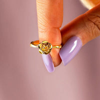 Serenity Rose Shape 18K Gold-Plated Ring