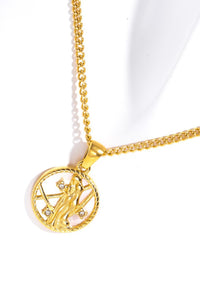 Zodiac Stainless Steel Pendant Necklace