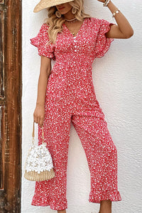 Taylor Printed Tie Back Ruffled Jumpsuit