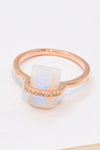 Natural Moonstone Platinum-Plated Ring