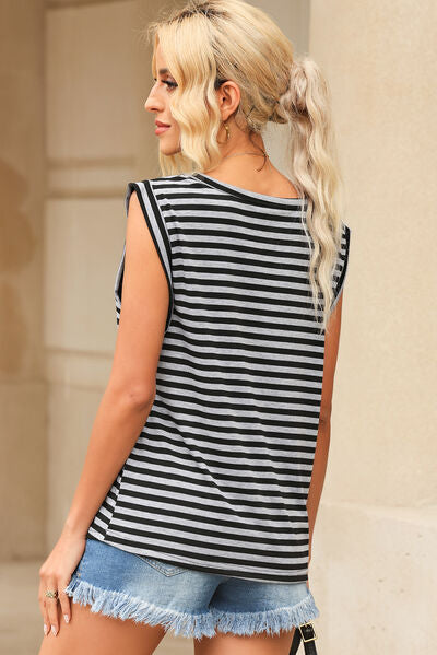 Jordyn Striped Boat Neck Tank