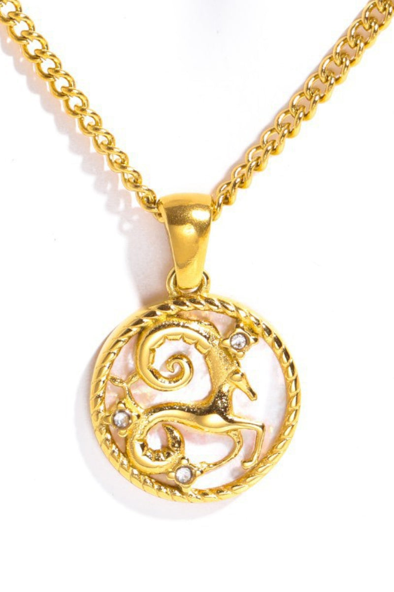 Zodiac Stainless Steel Pendant Necklace