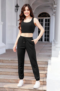 Larisa Cropped Tank and Drawstring Jogger Set