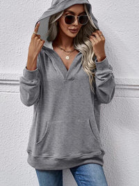 Reggie V-Neck Long Sleeved Hoodie