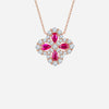 Luciana Ruby and Sterling Silver Flower Necklace