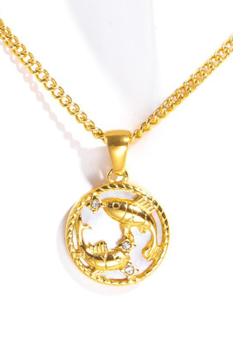 Zodiac Stainless Steel Pendant Necklace