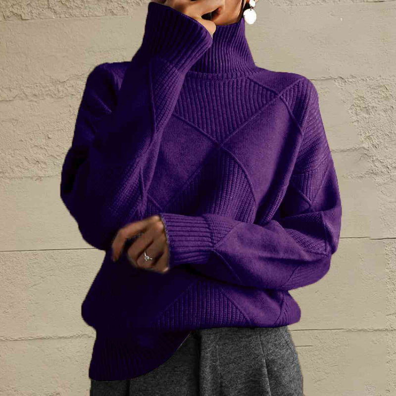 Noemi Geometric Turtleneck Sweater