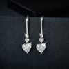 Lia 5.44 Carat 925 Sterling Silver Moissanite Heart Drop Earrings