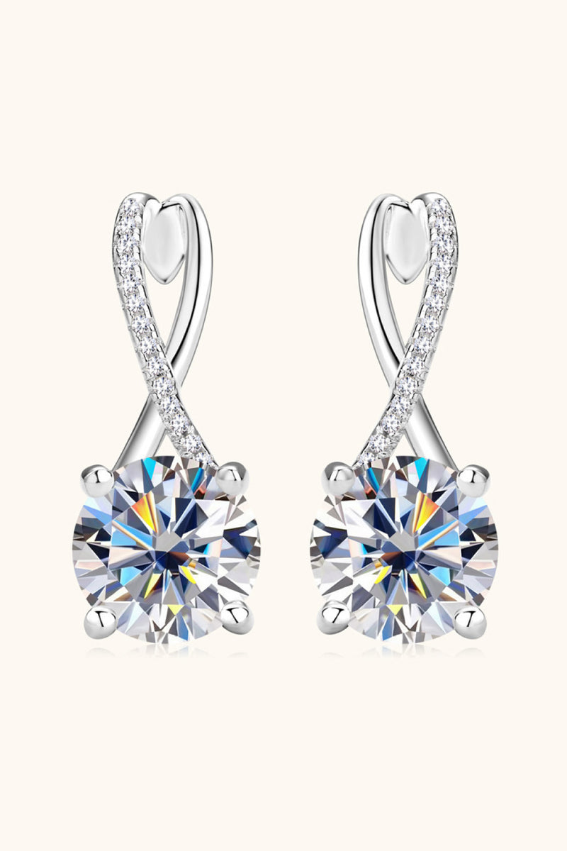 Leila 4 Carat Moissanite 925 Sterling Silver Earrings