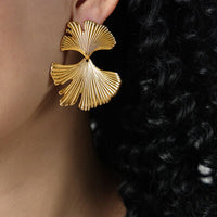 Ella Ginkgo Biloba Design Stud Earrings