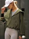 Josephine Half Zip Pocketed Dropped Shoulder Hoodie