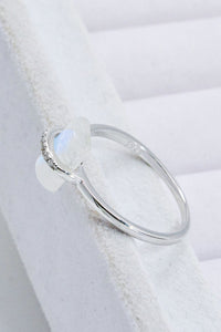 Natural Moonstone Platinum-Plated Ring