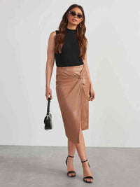 Viviana Twist Detail High Waisted Skirt