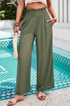 Lyla Smocked Wide Leg Pants with Pockets