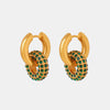 Leah Titanium Steel Inlaid Zircon Double-Hoop Earrings