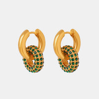 Leah Titanium Steel Inlaid Zircon Double-Hoop Earrings