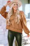 Cody Exposed Seam Half Button Long Sweatshirt