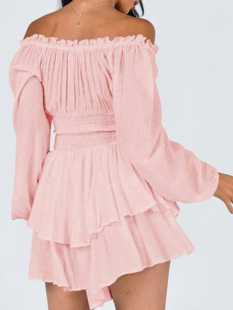 Laylani Off Shoulder Smocked Waist Romper