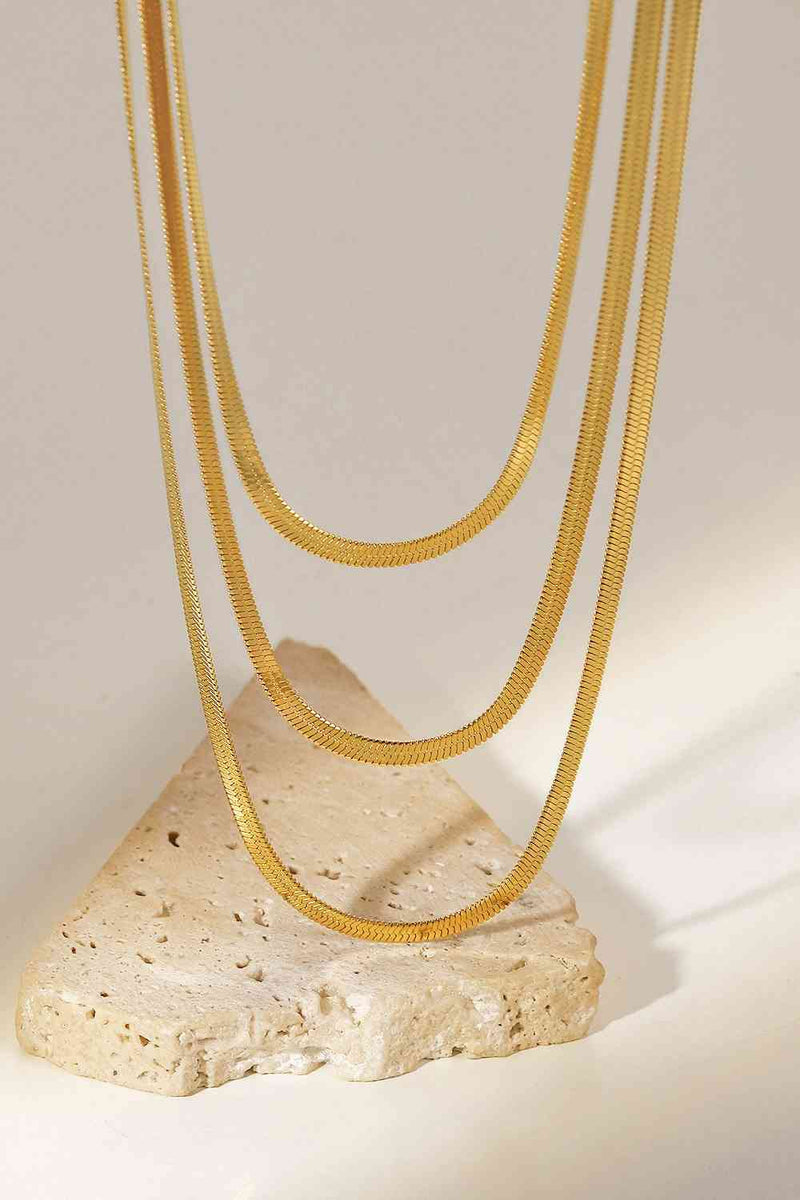 Fiona Triple Layered Snake Chain Necklace