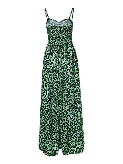 Amira Leopard Sweetheart Neck Cami Dress