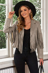 Gianna Fringe Trim Lapel Collar Cropped Blazer