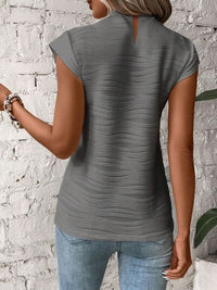 Emery Mock Neck Cap Sleeve T-Shirt