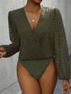 Londyn Ruched Surplice Long Sleeve Bodysuit