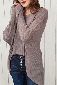 Round Neck High-Low Sweater