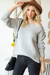 Harlow Buttoned Boat Neck Sweater