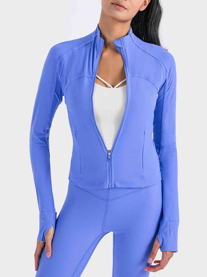 Malika Ribbed Zip-Up Jacket