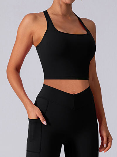 Rylee Square Neck Racerback Cropped Tank