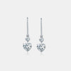 Lia 5.44 Carat 925 Sterling Silver Moissanite Heart Drop Earrings