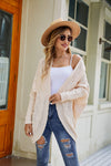 Mixed Knit Open Front Dolman Sleeve Cardigan