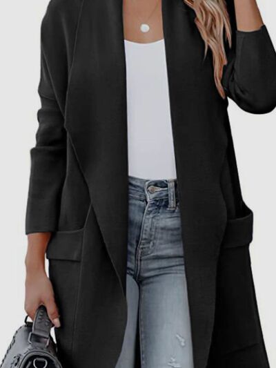 Anna Open Front Dropped Shoulder Outerwear