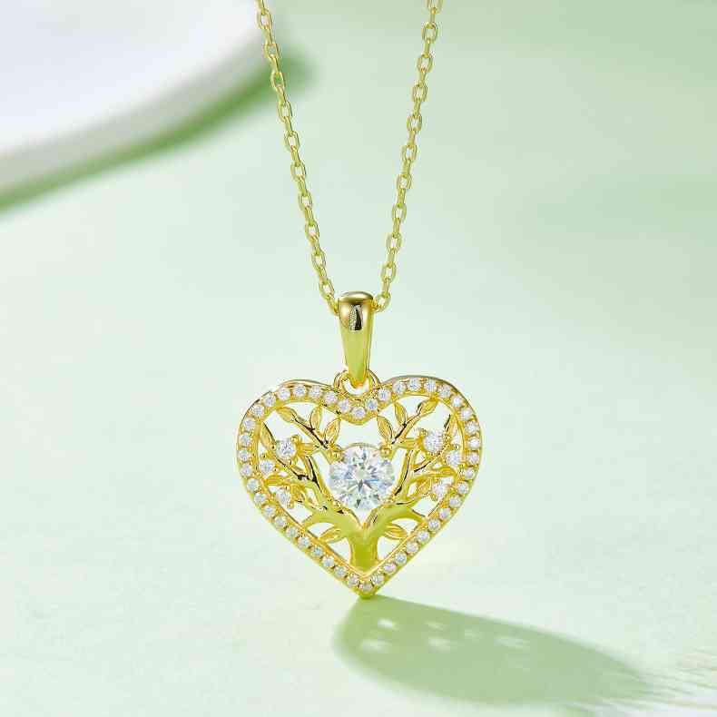 Moissanite 925 Sterling Silver Heart Shape Necklace