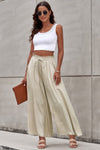 Drawstring Waist Wide Leg Pants