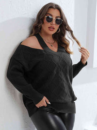 Stasia Plus Size Cutout V-Neck Sweater