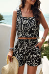 Alayna Printed Cropped Tank and Shorts Set